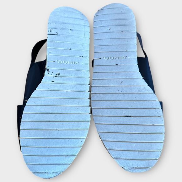 Vince Platform Espadrille Sandals Jesson Black Leather Size 9 EU 39.5 EUC - Picture 9 of 11